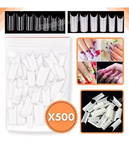 Tips Curvatura C Cristal 500 Unidades Uñas Esculpidas