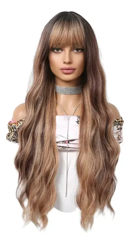 Peluca de cabello fibra de alta temperatura taurina MG002 de 70cm tono mg002 con base de tamaño universal
