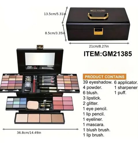 Kit De Maquillaje Profesional, Maleta De 6 Compartimentos
