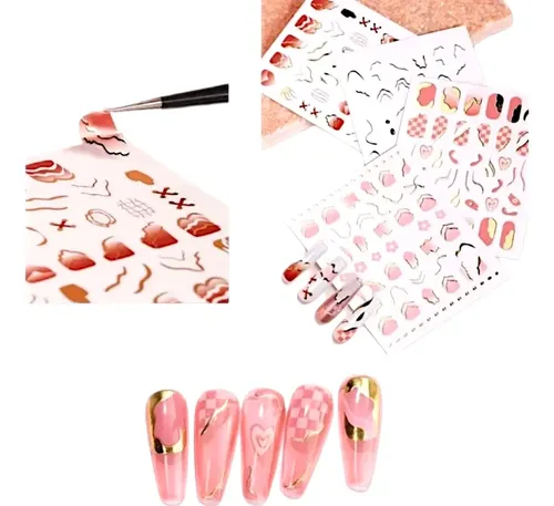 Stickers Adhesivos Colección Liner Y Cuadros X6u Deco Nails