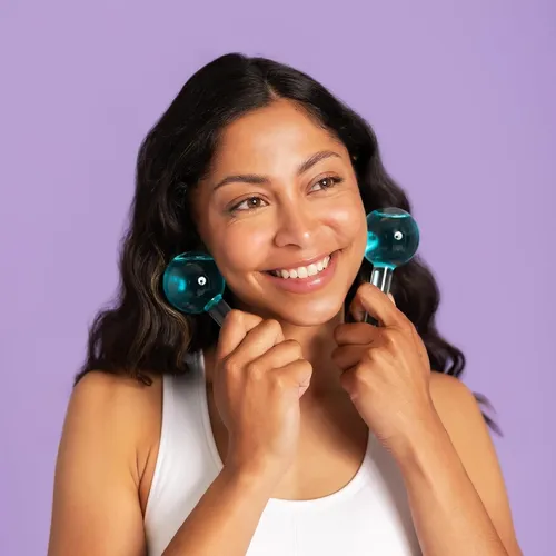 Set Masajeador Facial Piedra Gua Sha Y Globos Hielo