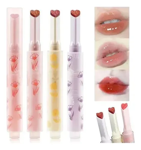 Gloss Solido Gege Bear En Barra Cute Coreano 3 Tonos