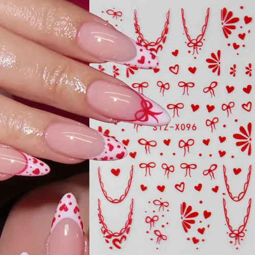 Pegatinas Para Uñas Bsbtbz, 8 Unidades, Con Forma De Corazón