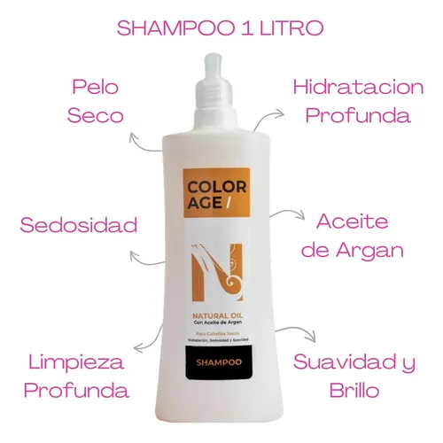 Shampoo Acondicionador Pelo Seco Natural Oil Argan Color Age