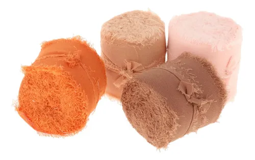 4 Cintas De Seda De Gasa Para Ramos De Novia, Naranja