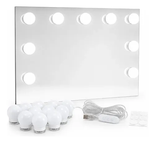 Luces Led Para Espejo Baño Tocador Usb Con 3 Tonos De Luz