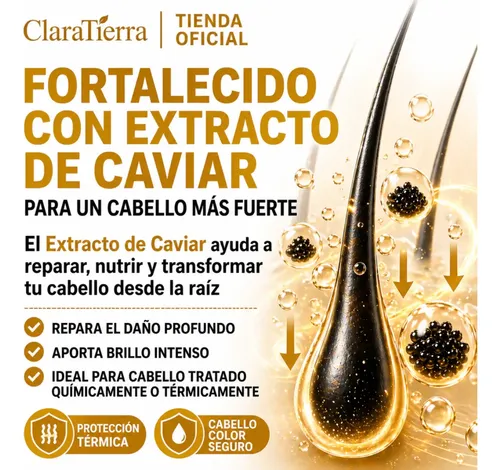 Serum De Caviar Claratierra Capilar Reparador Cabello 30ml