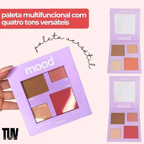 Paleta de coloretes para contorno e iluminador Mood Ruby Rose Tone Makeup Group 2