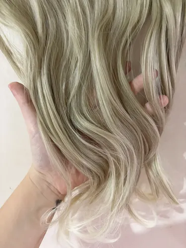 Cortinas De Pelo: Cabello Sintetico Premium Extensiones Color Rubio 108/613 Ondas