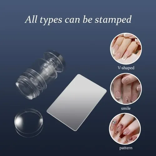 Set De Estampado De Uñas Francesas De Silicona Transparente