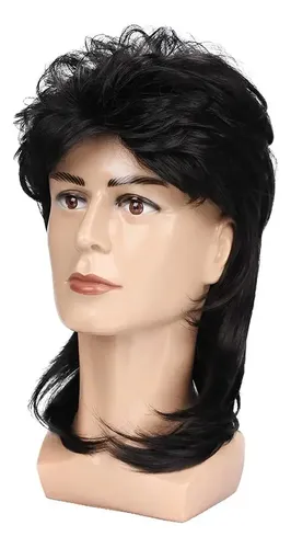 – Peluca Para Hombre De Los 70 Y 80, Cabello Rizado Para =