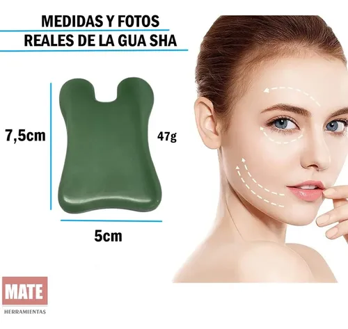 Guasha Masajeador Piedra Cristal Jade X 3 Unidades