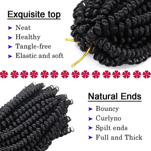 Spring Twist Hair Liyate, 20 Cm, 6 Paquetes De Cabello Trenz