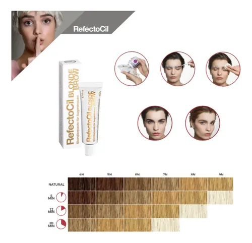 Kit para cejas rubias Refectocil con crema oxidante, 100 ml
