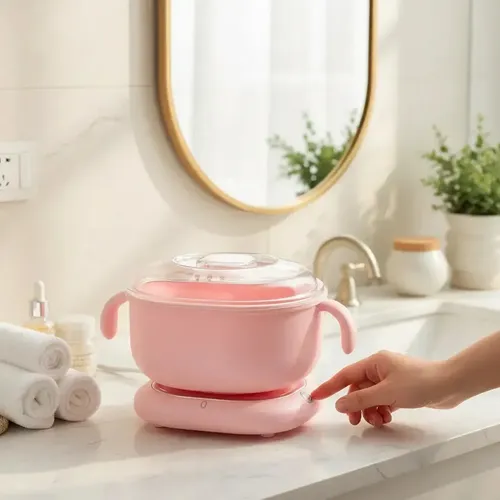 Calentador De Cera De Silicona Plegable Depilacion Rosa