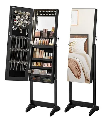 Espejo Joyero Songmics Con Llave Y Luz Led