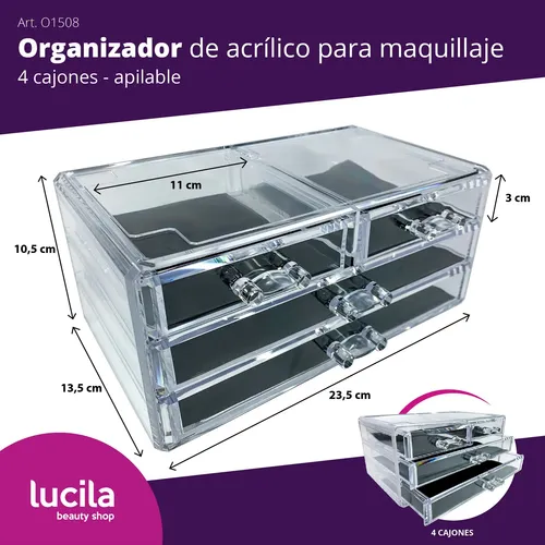 Organizadores Acrílicos Maquillajes Esmaltes Cajones Set X2