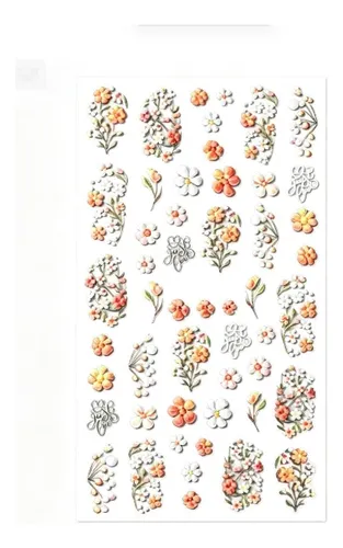Pegatinas 3d Para Decoración De Uñas Con Estampado De Flores