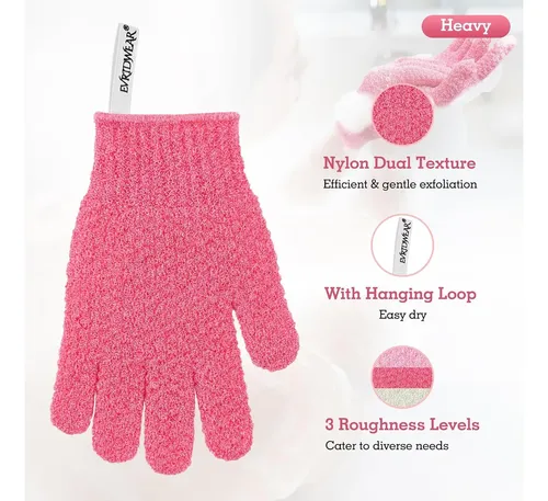 Guantes Exfoliantes Evridwear 3 Pares Deep Pinkset Fjdz