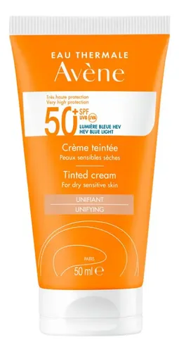 Avene protector solar Fps50 crema facial con color pieles secas sensibles