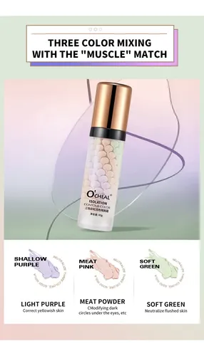 Prebase De Maquillaje Triple Color Ocheal