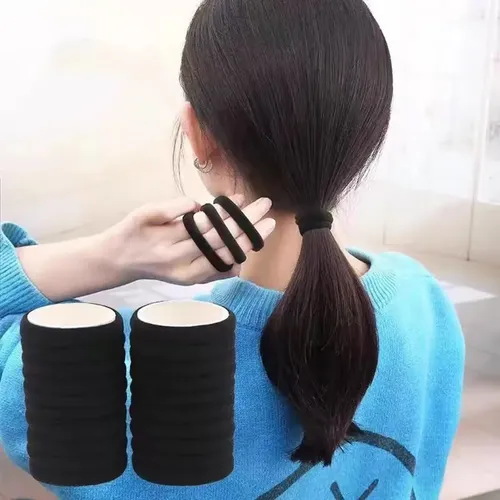 Colitas Elásticas Para Pelo X100 Sin Tirones 100 Black Hair Rings.
