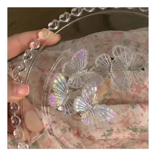Set De Pinzas De Mariposa Con Glitter Para Mujer Y Niña