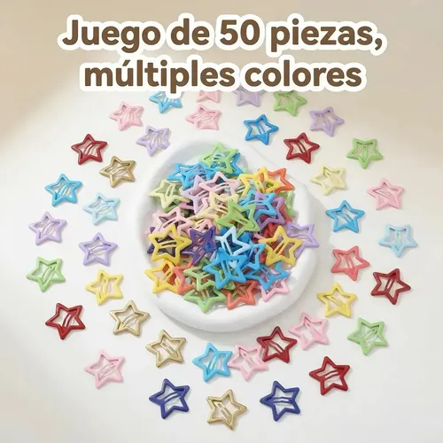 70 Piezas Prendedores Horquilla Para Niñas Con Forma De Estr