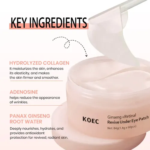 Parches Ojeras Con Ginseng Retinal Coreano 60 Unid