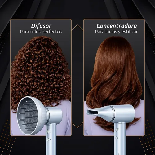 Secador De Pelo Airbender Ionico Alisador 1500 Watts Gris