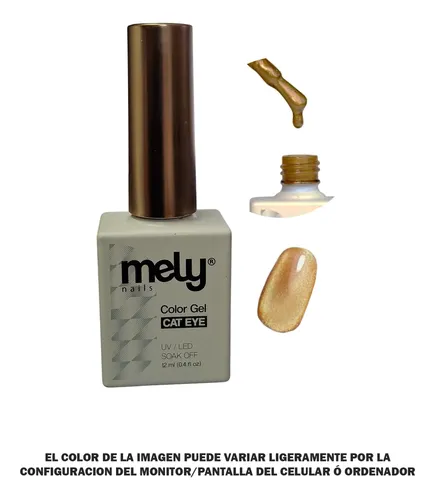Esmalte Ojo De Gato Color Dorado Marca Mely Manicura