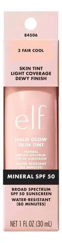 E.l.f Halo Glow Skin Base Tinta Facial Hidratante Spf 50 – 3 Fair Cool 30ml