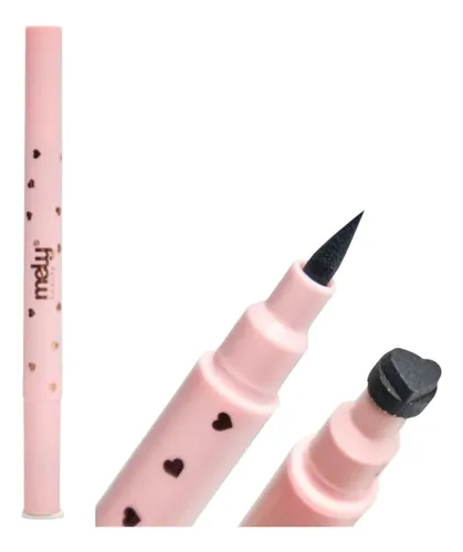 Delineador En Fibra Con Sello 2 En 1 Waterproof Mely Negro