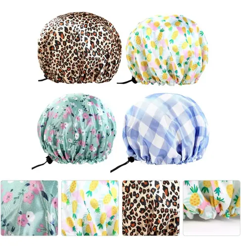 Cubrecabezas Maquillaje Gorro Ducha Baño Mujer 4pc Elástico