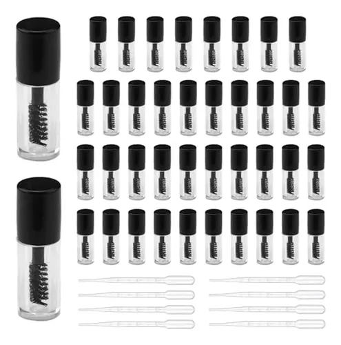 40 Unidades, Tubo De Rímel Vacío De 3 Ml Y Minicrema Para Pe