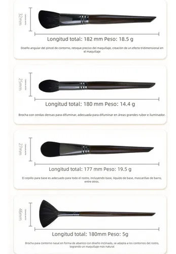 Tendencia Set 14 Brochas Maquillaje Cerdas Naturales ..