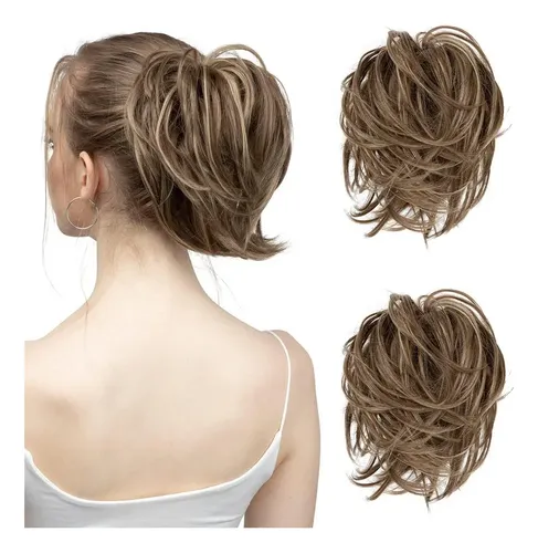 2 Piezas Extensión De Moño De Pelo Rizado Chongos T Regalo