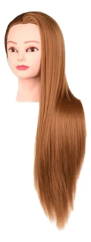 Cabeza De Entrenamiento De Peluquería Oro Con Maquillaje