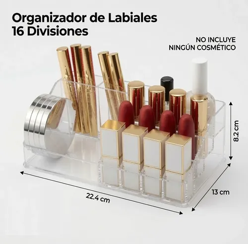 Organizador Acrilico Para Maquillaje 16 Compartimientos