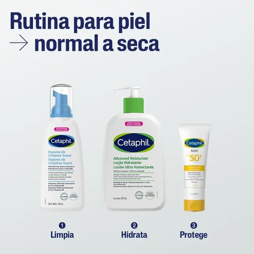 Cetaphil Espuma de Limpieza Facial Suave Glicerina Piel Sensible 236 ml | Autoespumante que elimina suciedad, grasa y maquillaje sin resecar, con glicerina, vitamina B5 y E para calmar piel sensible.