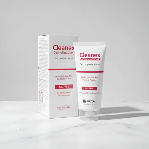 Gel Cleanex Dermolimpiador Facial Piel Grasa Y Sensible 150 Gr