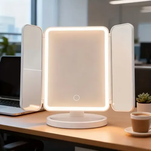 Espejo De Maquillaje Con Aumento 1x/2x/3x Luz Led 3 Modos