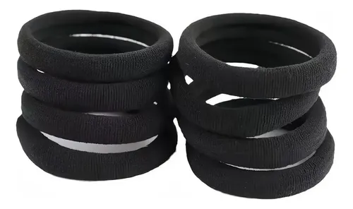 100 Cintas De Pelo Negras Para Mujeres Y Niñas, De Alta Elas Negro Solid 20 Cm