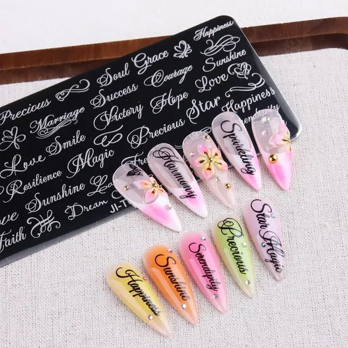 Kit Estampado Uñas 2 Placas Letras Cursivas Retro