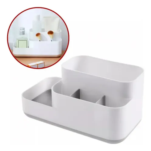 Organizador Escritorio Porta Maquillaje Crema Perfume Blanco