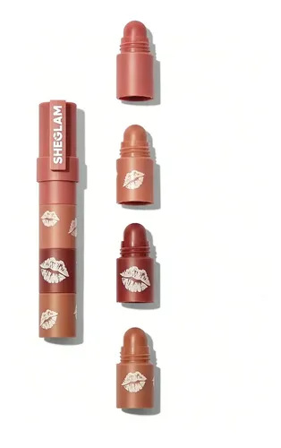 Labial Sheglam Mega Lip Stacks Lipstick color nude-bare stack mate