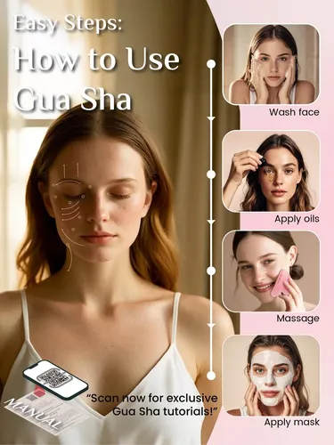 Herramienta Facial Gua Sha Rena Chris Natural Rose Quartz Ro