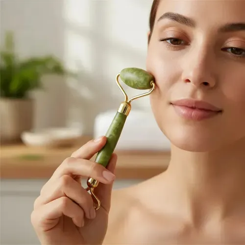 Jade Roller Masajeador Facial Y Piedra Gua Sha Original Set
