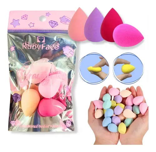 Set X4 Esponjas Mini Blender Para Maquillaje Base Liquido