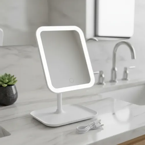 Espejo Maquillaje Led Luz Usb 360° Botón Táctil Ajustable
